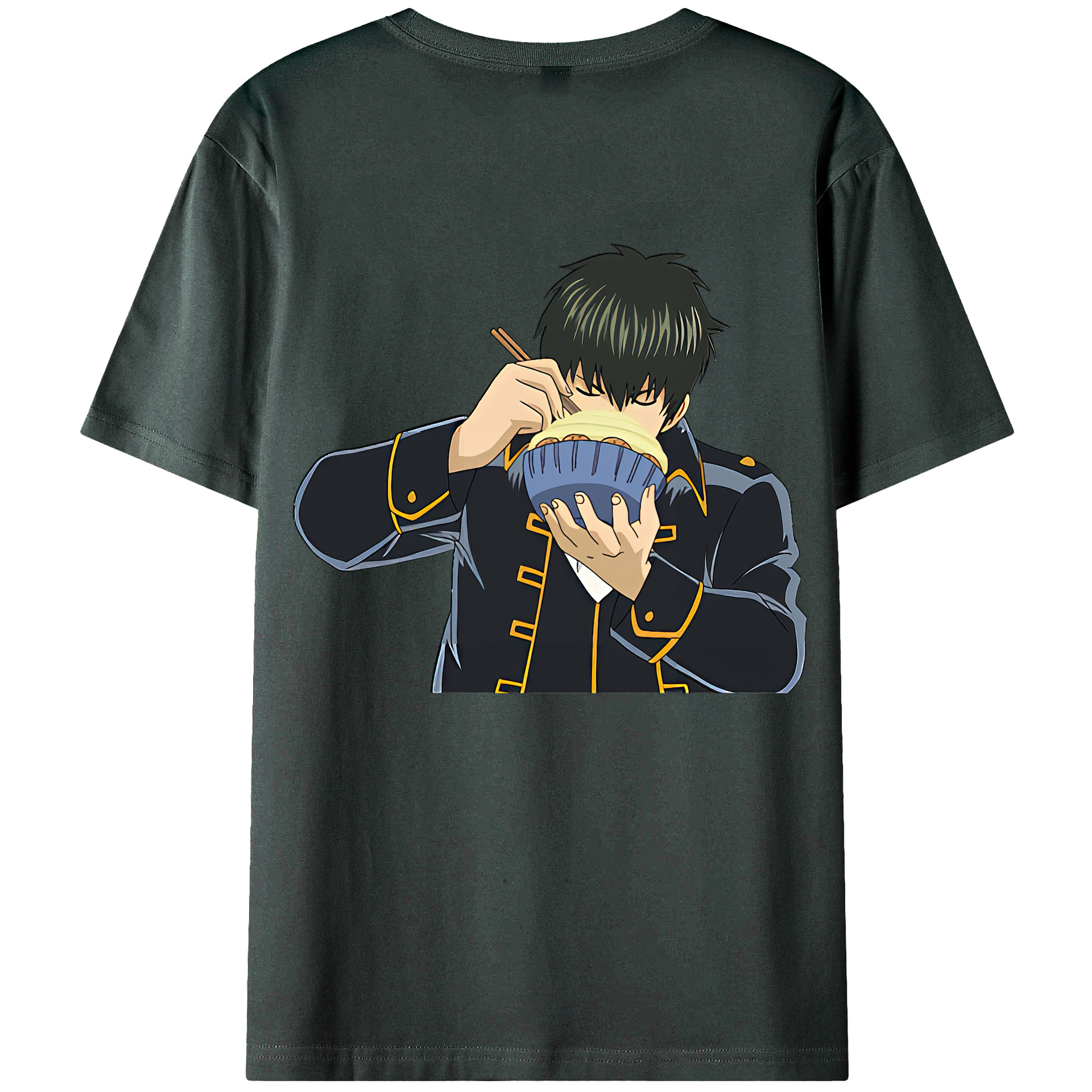 （画像用） ぎんたま 坂田銀時（さかたぎんとき） 神楽 志村新八（しむら しんぱち） GINTAMA Sakata Gintoki Kagura Shimura Shinpachi 綿100％ メンズ半袖Tシャツ（バックプリント） 通気性